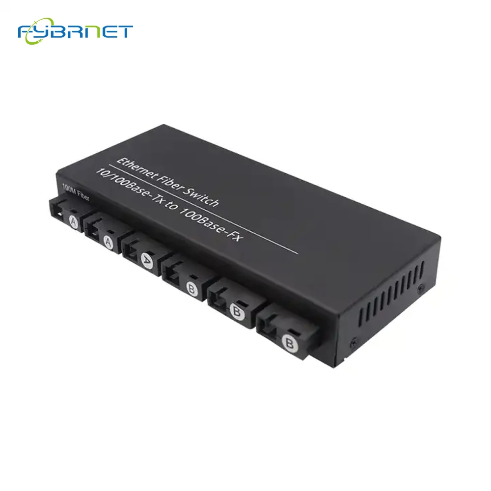 6F2E 10/100M 2*RJ45 6*SC 1310/1550nm simplex fiber Port 20KM Fast Ethernet Switch Media Converter