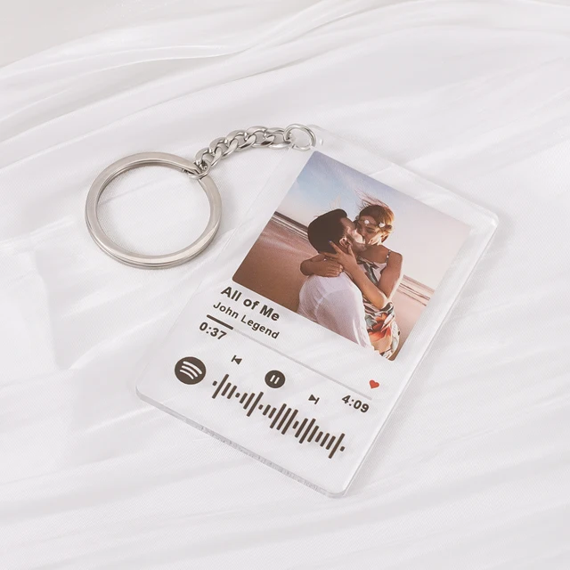 Custom Spotify Code Acrylic Music Board Keychain Personalised Spotify Scan Code Key Chain Plaque Anniversary Photo Gift For Her 1