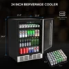 24'' Inch Under Counter/Freestanding Beverage Refrigerator Cooler Fridge Frost-Free Stainless Steel Beverage Cooler 190 Cans 6