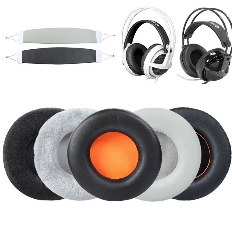 

Audio Headband Cushion Head band Pads + Ear pad Earpads For SteelSeries Siberia V1 V2 V3 Prism Gaming Headphones Headsets