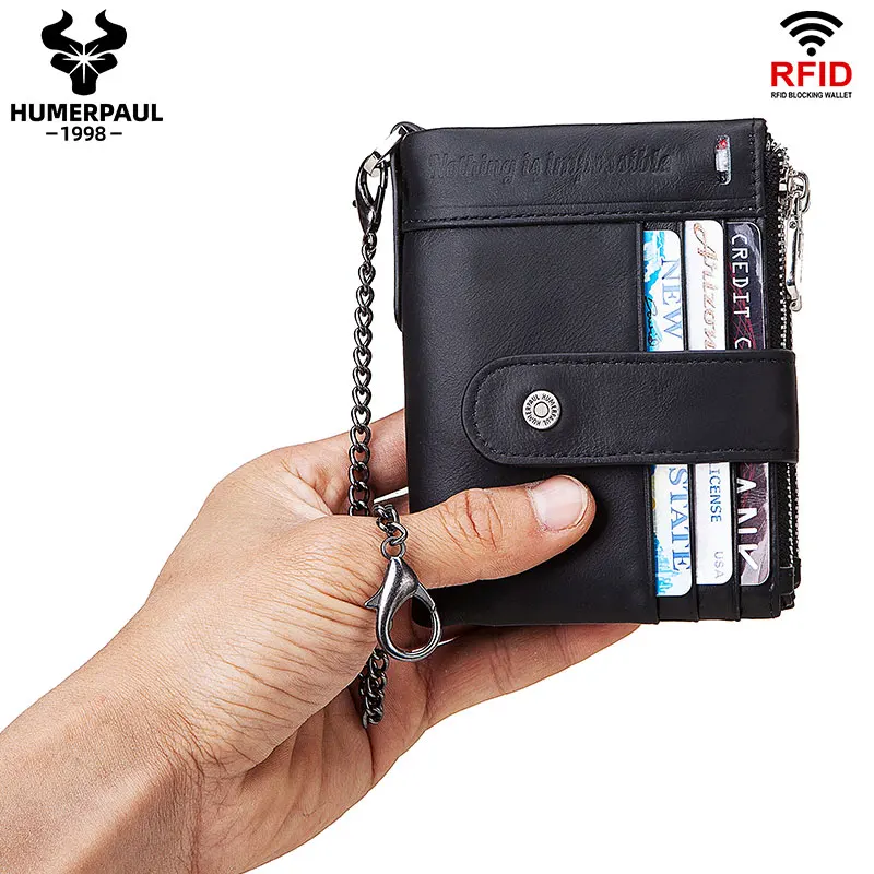 

Кошелек мужской из натуральной кожи с RFID-защитой и застежкой