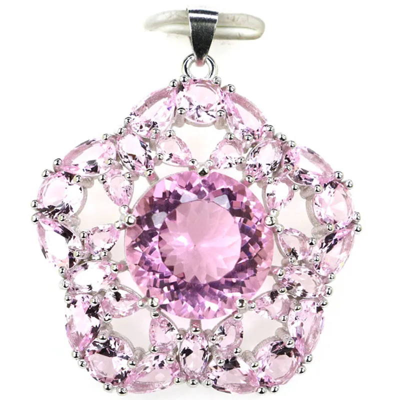 

Большой розовый кунзит, фото для женщин, свидание, подвеска из серебра 7,6 пробы, 38x33 мм, 925 г