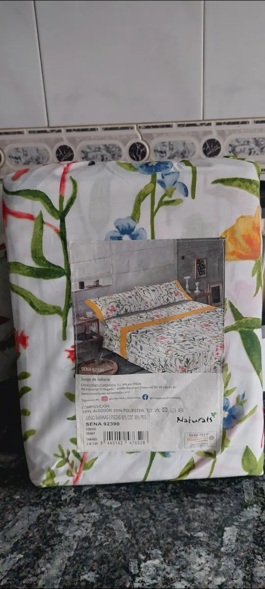 NATURALS - Juego de Sábanas Estampadas 3/4 Piezas - 3 Modelos Diferentes - 50% Algodón 50% Poliéster Extra Suave - 144 Hilos - Incluye Sábana Bajera + 1/2 Fundas de Almohada - Cama 90/105/135/150/180 photo review