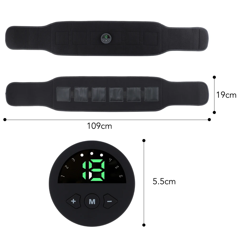 EMS Pulse Body Massager Belt Smart Abdomen Muscle Stimulator Fat Burner Waist Weight Loss Body Slimming Massage Fitness 1PC