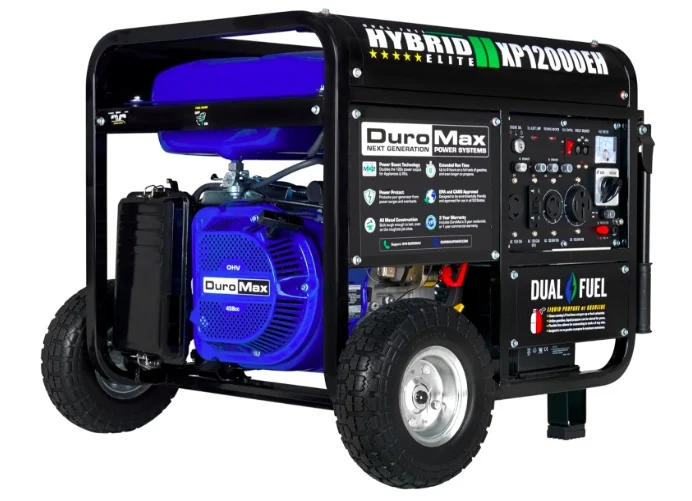 DuroMax XP12000EH Generator-12000 Watt Gas or Propane Powered Home Back Up & RV Ready, 50 State Approved Dual Fuel Electric Star