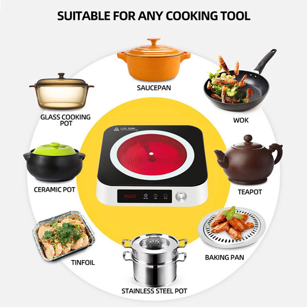 3500W high-power electric ceramic stove，Household electric ceramic furnace, barbecue light wave oven 4