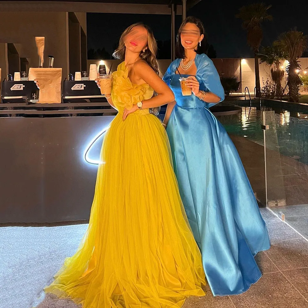 

Msikoods Elegant 2024 Gold Evening Dresses Tulle Long Formal Occasion Dress Dinner Party Prom Dress Robe De Soiree De Mariage