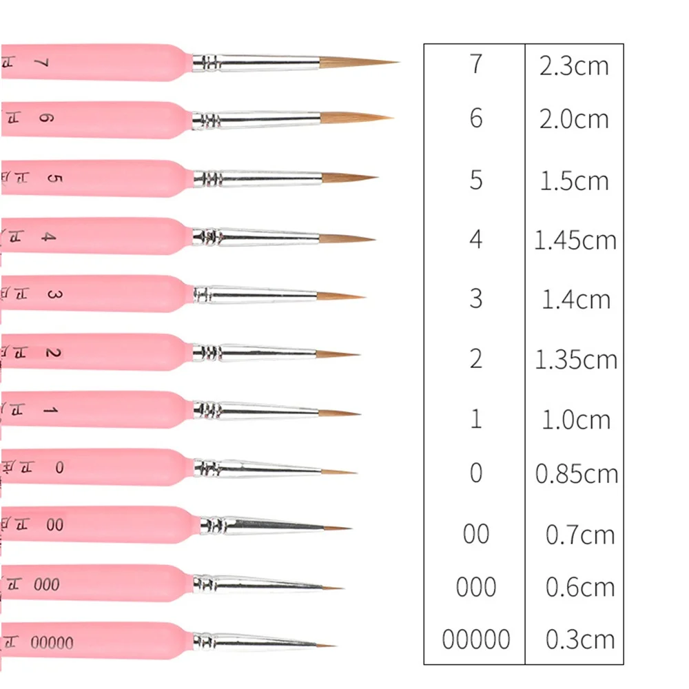 3Pcs/11Pcs 소형 후크 라인 펜 수채화 부드러운 머리 유화 여분의 머리 손으로 그린 ??브러시 구 아슈 아크릴 그림