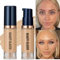 Beauty Glazed 6 Color Liquid Foundation Concealer - Full Coverage, Long-Lasting, Waterproof, Natural Effect, 1