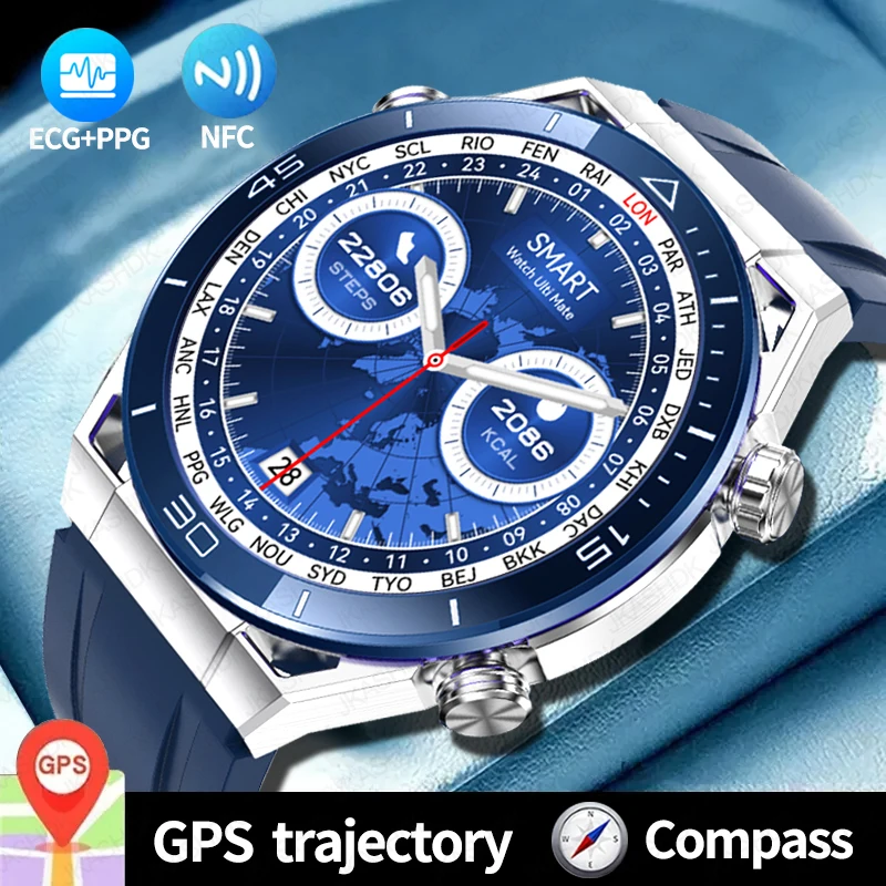 2023-New-For-Huawei-Xiaomi-NFC-Smart-Watch-Men-GPS-Tracker-AMOLED-454 ...