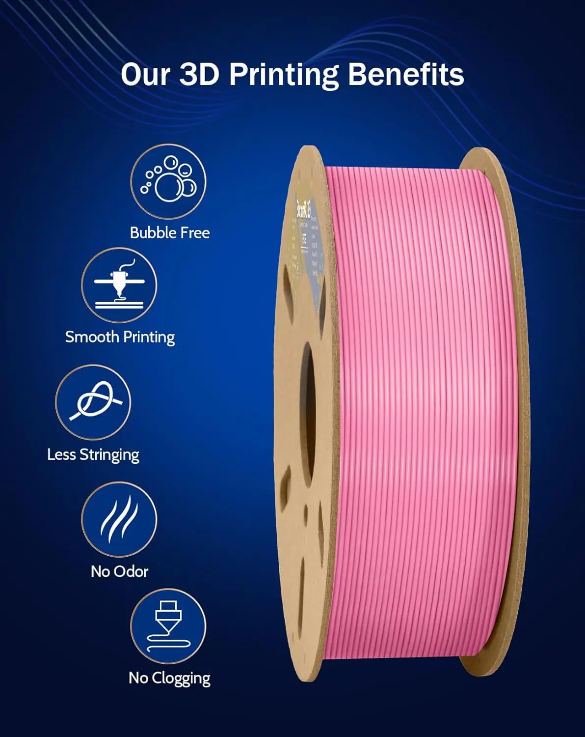 PETG 3D 프린터 필라멘트 1.75mm 250g, 고강도 신제품, 우수한 레이어링, 핑크