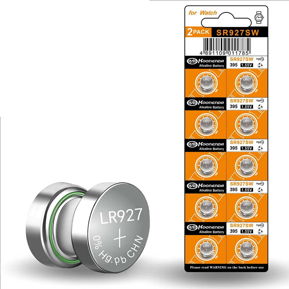 Batería alcalina de botón para reloj y juguetes, pila de botón de 2-50 piezas, 1,55 V, 45mAh, AG7, LR927, LR57, SR927W, 399, GR927, 395A