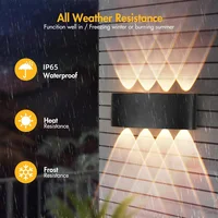 Aluminium,Applique murale led intérieur,Etanche IP65,applique murales exterieur,lampe jardin,Up Down,Luminaire murale pour Chambre Salon Escalier Couloir Hall Pathway Porche 2