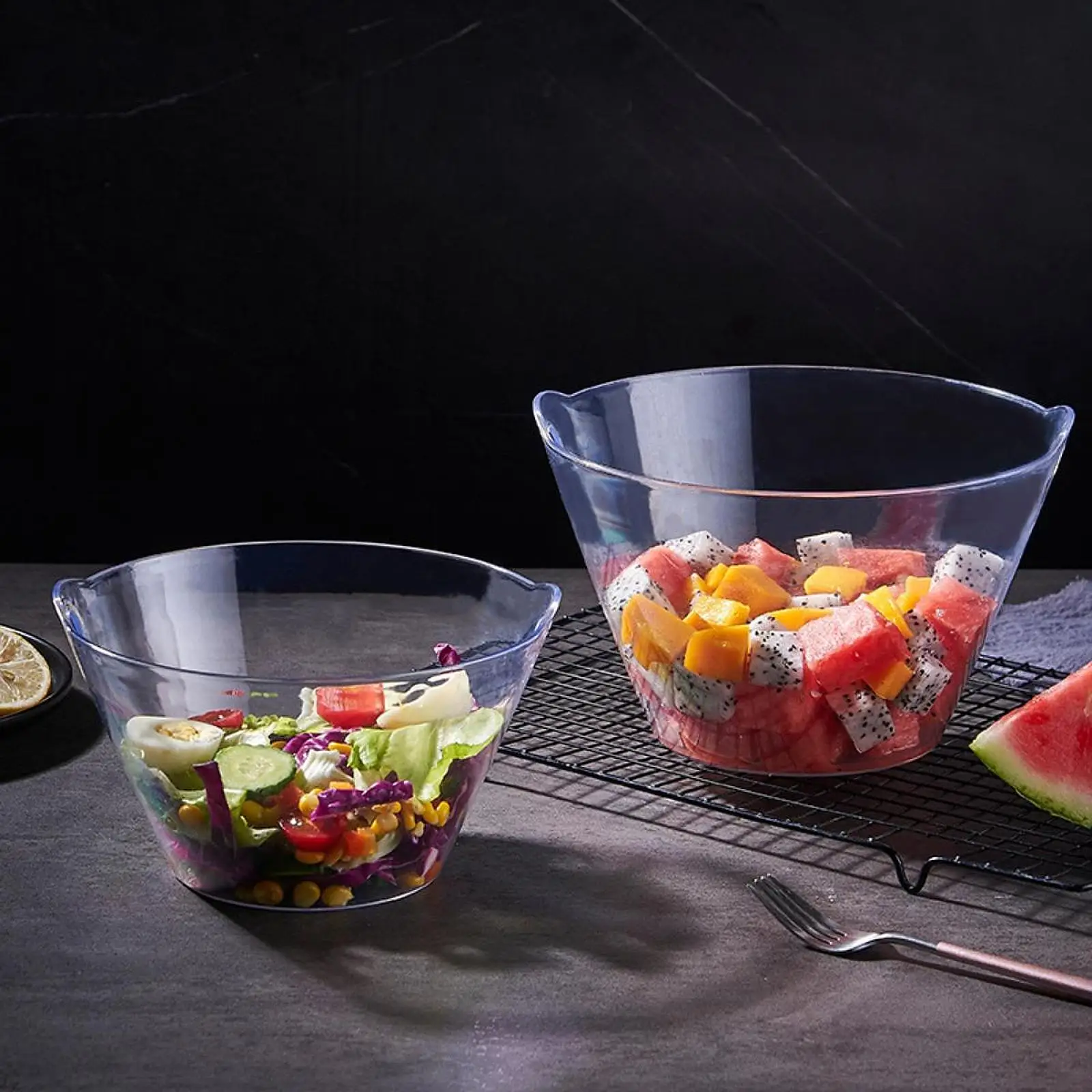 Ice Bucket Acrylic Salad Bowl Vegetable Bowl Fruit Ice Bucket Wine Champagne Wine Chiller Bottle Cooler Ice Barrel