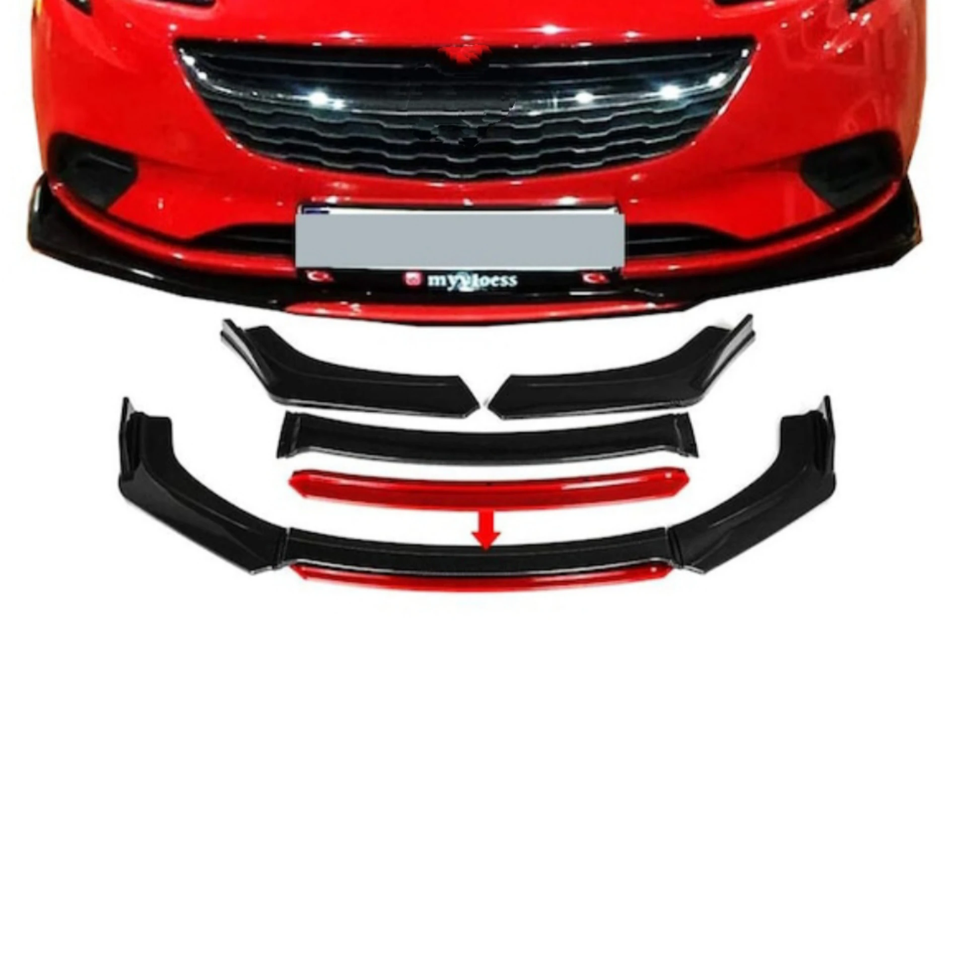 de parachoques delantero para coche Opel Corsa, accesorios de carrocería, Kit de cinco opciones de Color, modificación de piezas exteriores deportivas, 4 unidades| | -