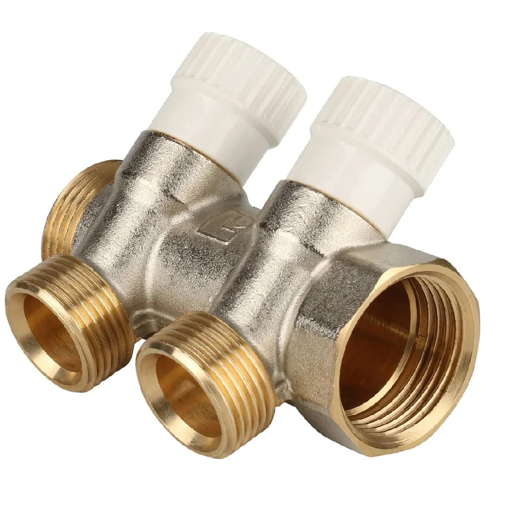 STOUT Коллектор с вентилями 1"х3/4"(под