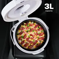 Cuisinière à riz compacte 3L 12V-24V+220V tri-tension, légère, portable, électrique, pour le camping, les voyages en camping-car 2