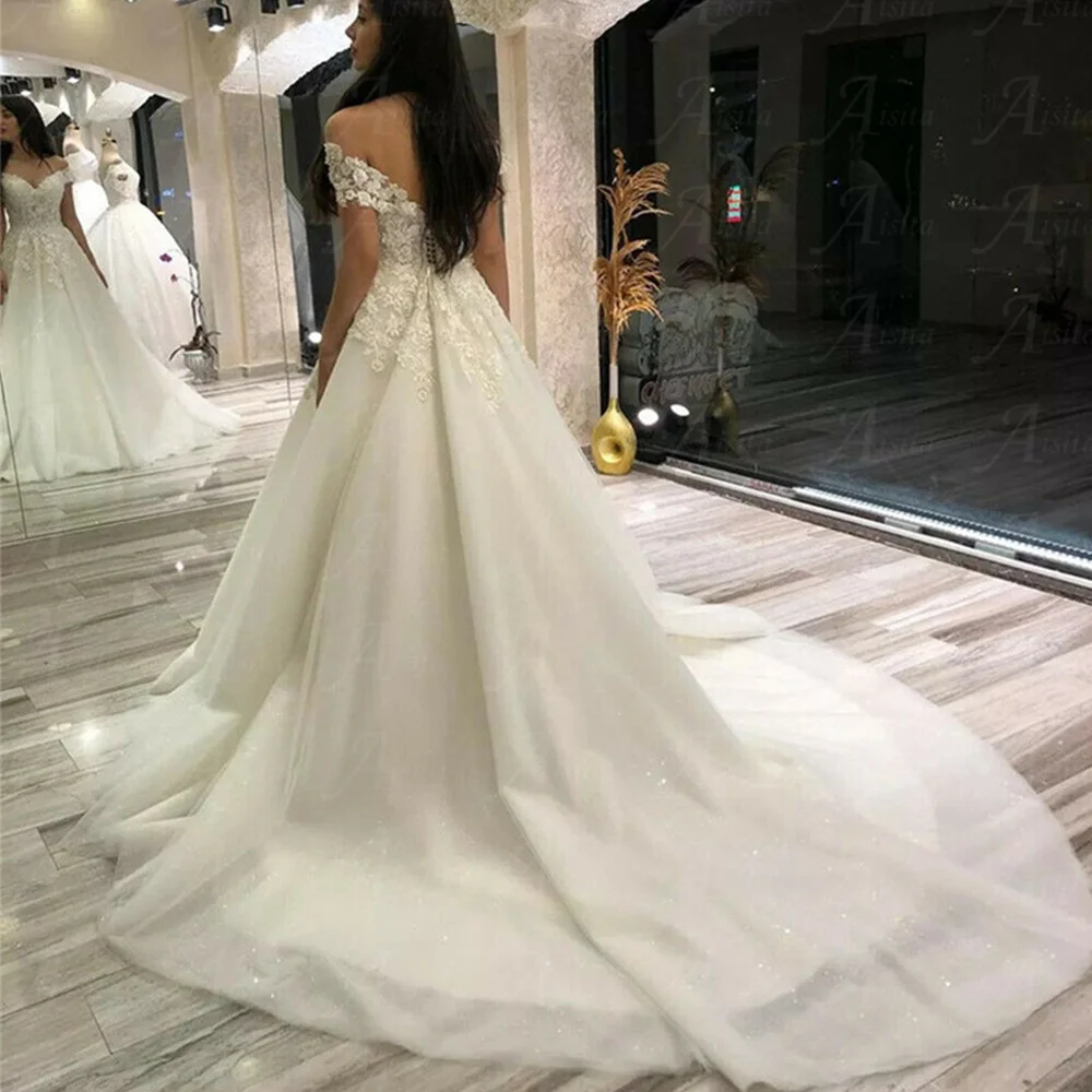 Shoulder Wedding Dress Grace Ball Gown 