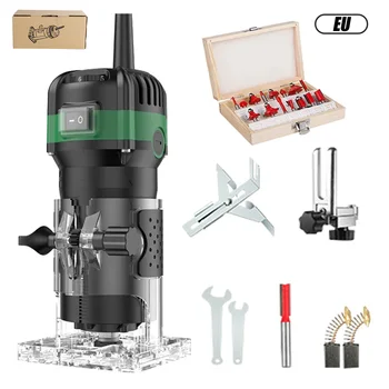 800W 6 velocità rifilatrice elettrica 33000rpm lavorazione del legno fresatura incisione mano bordo del legno Router Trimmer casa utensili elettrici fai da te 1