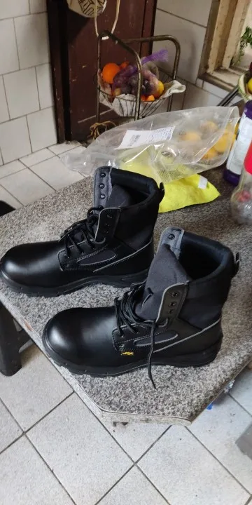 Black safety toe military boots photo review