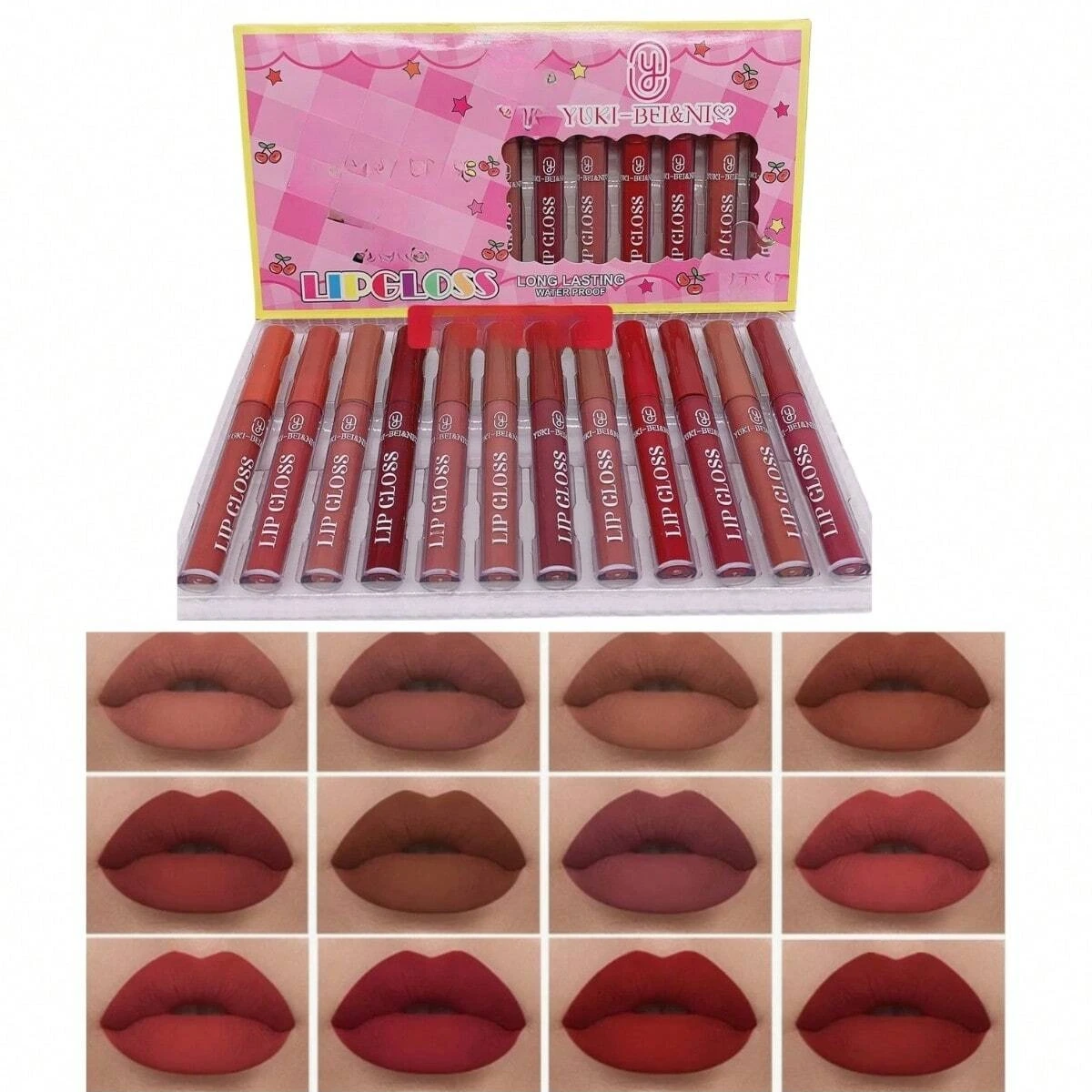 Lot de 12 rouges à lèvres Mat Gloss A0997