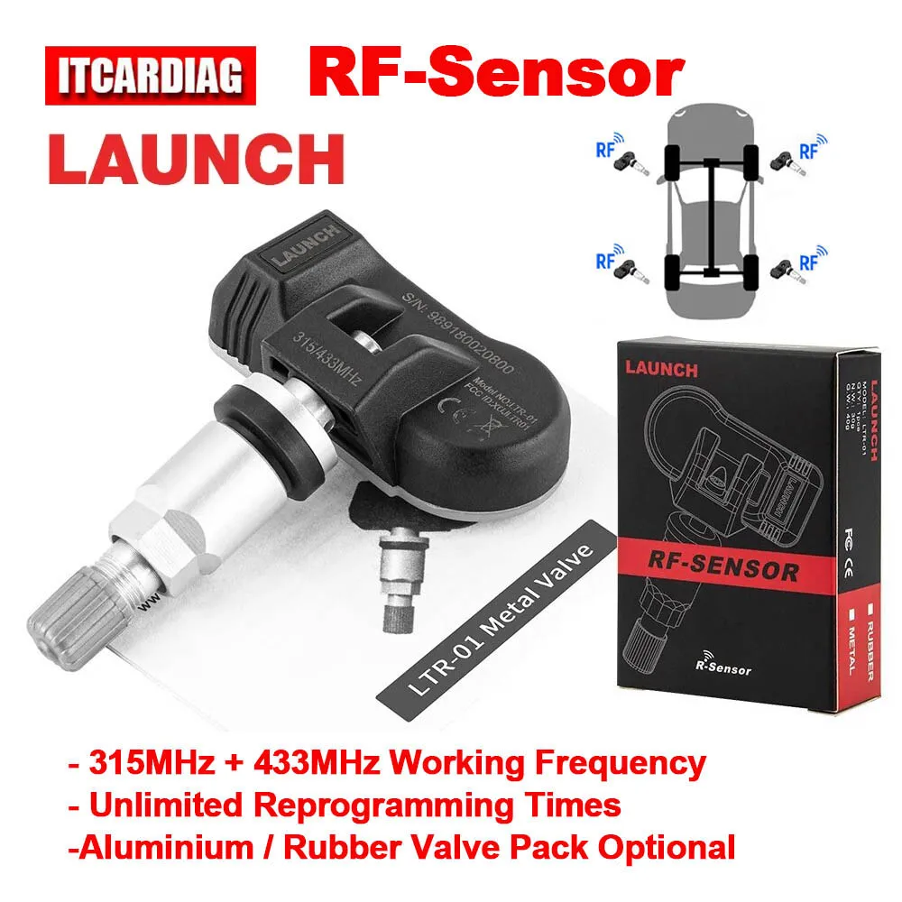 Lancio X431 Sensore Tpms 2 In1 Rf-Sensor 315Mhz/433Mhz Tpms Strumento Di Riparazione Pneumatici Scanner Tsgun Sensore Di Pressione Dei Pneumatici Test