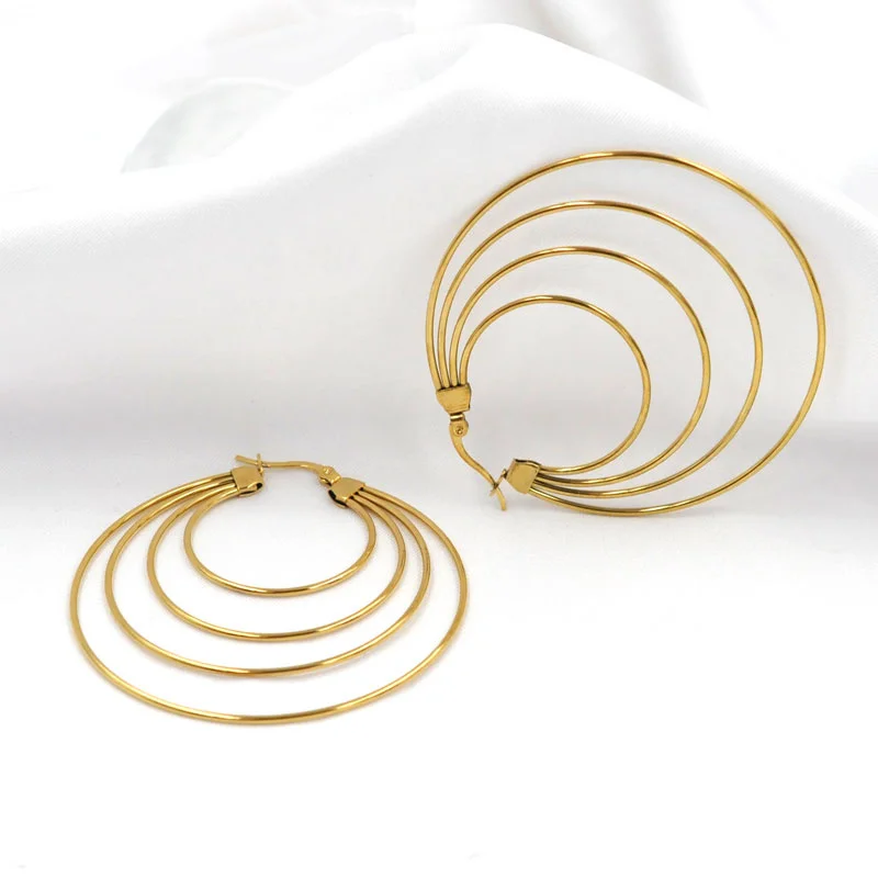 FYSARA Top Selling Geometric Irregular Big Hoop Earrings Stainless