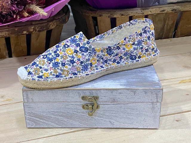 alpargatas bodas de esparto con flores estampadas topos lunares regalos para invitadas baile 36 pares con regalo de tarjeta tallas y cuerda para su presentación| | - AliExpress