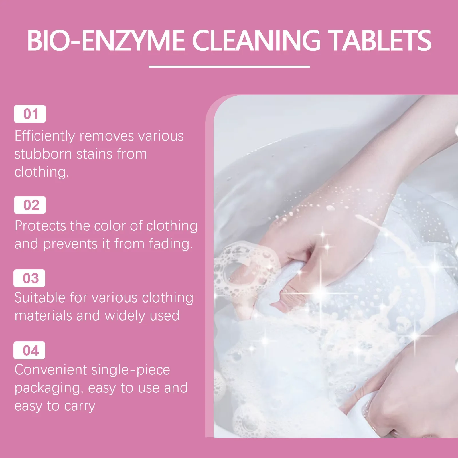 Jakehoe 10pcs Clothes Cleaning Tablets Laundry Stain Removal Oil Yellow Dirt Remover Fabric Clothing Grease Remover Tablets