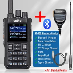 High-Power Dual-Band Handheld Radio with Air Band & NOAA Capabilities - American (BT Add cable mic air)