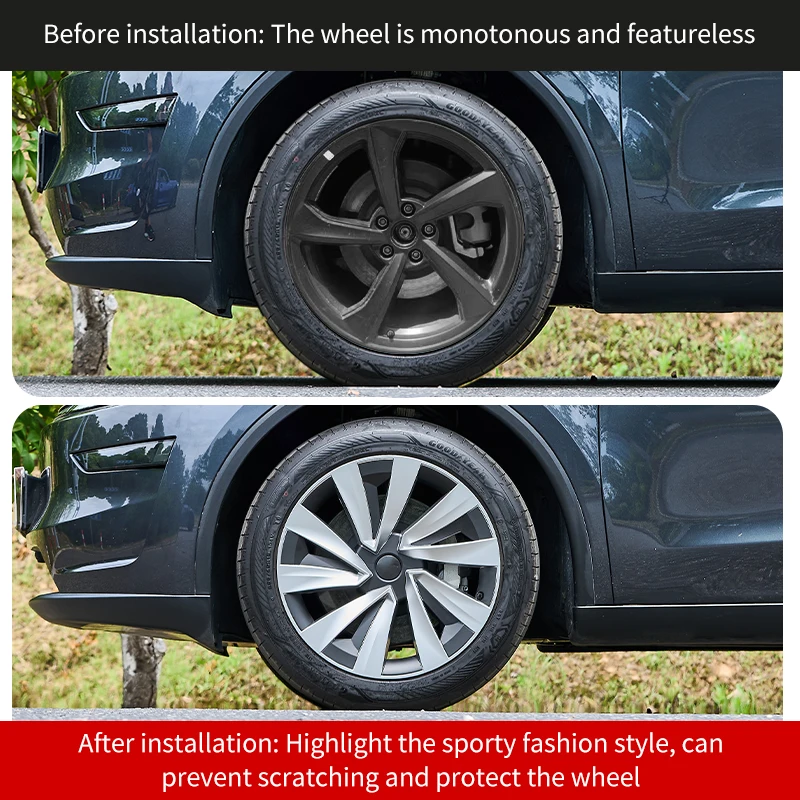 4PCS for New Model Y 2025 Juniper 19in Turbine StyleWheel Cover Performance Replacement Hubcap Full Rim Cover Accessorie 3