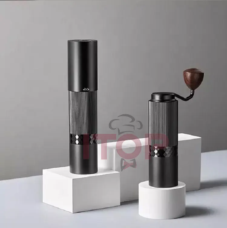 Aa450e51e69ba4e639d3909ef834d370fz ITOP SD1 Hybrid Energy Coffee Grinder Electric Rechargeable Portable Motor& Manual Coffee Grinder Stainless Steel Burrs