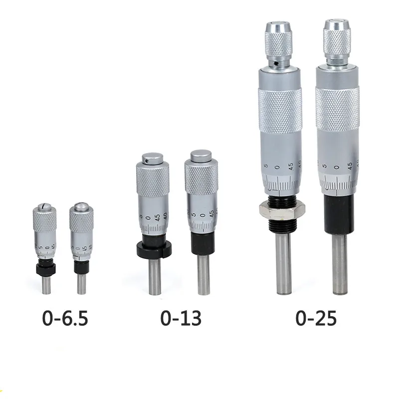 마이크로미터 차동 헤드 0-13mm 0-6.5mm 0-25mm 마이크로미터 헤드 장착 너트 마이크로미터 측정 헤드로 미세 조정