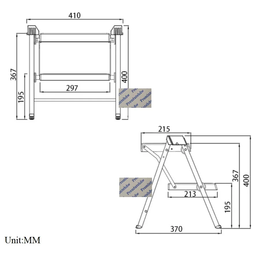 200Kg Metal 2 Steps Collapsible Folding Ladder Stool With Anti-Slip Pedal Easy Storage Kitchen Bath Household