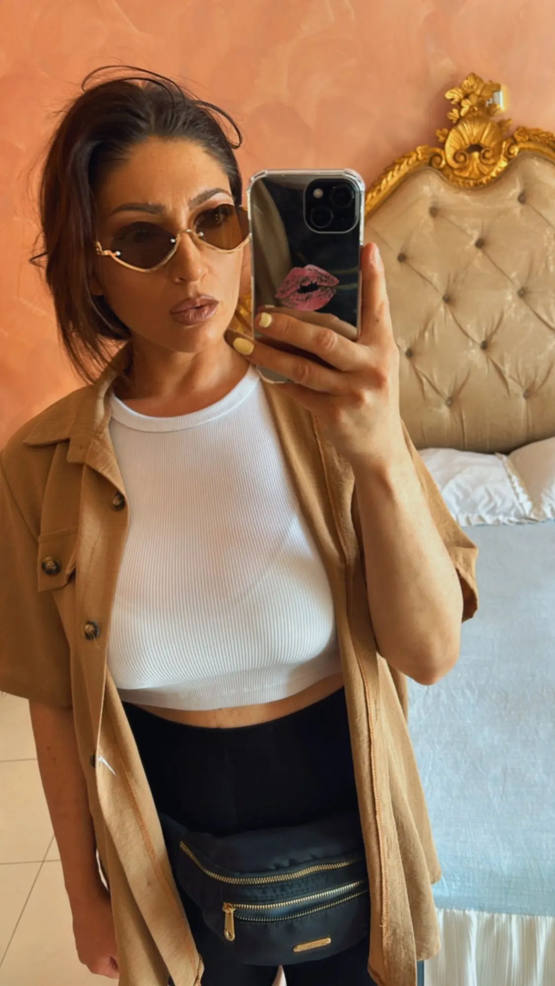 Diamond Half Frame Sunglasses Women Small Metal photo review
