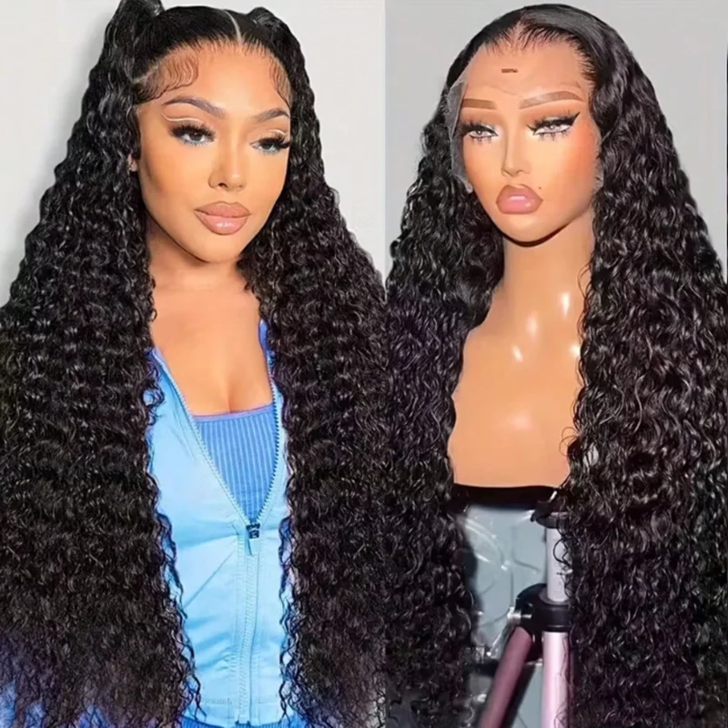 Deep Wave Human Hair Wig 13x4 Lace Front Wig For Women 200% Density Pre-Plucked With Baby Hair Transparent Lace Wig 22 Inch 4