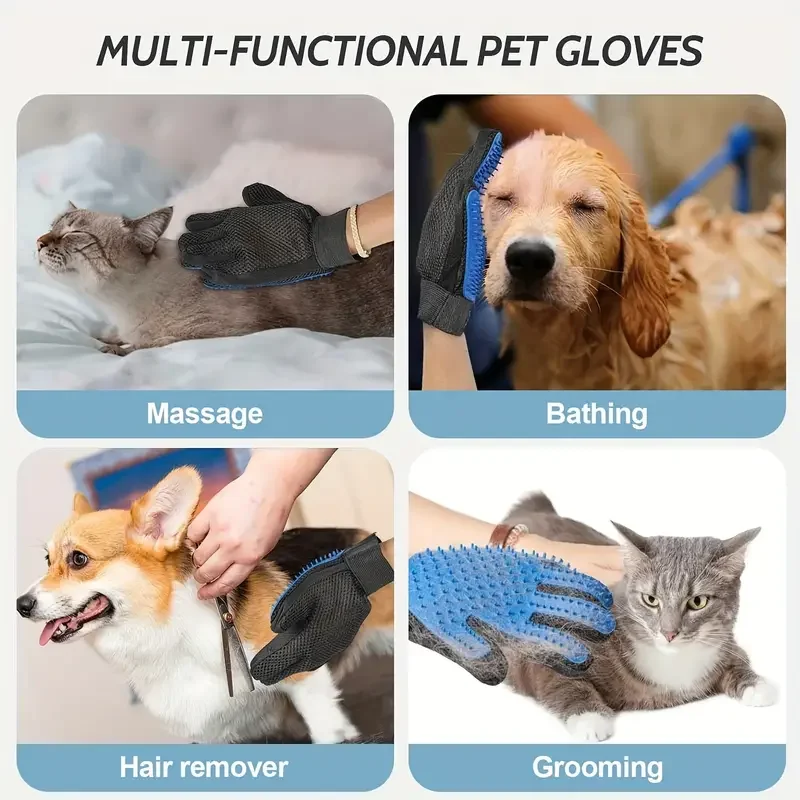 Dog Hair Combing Gloves Pet Dog Cat Suitable Pet Supplies Hair Removal Gloves With Massage and Removal A Pair