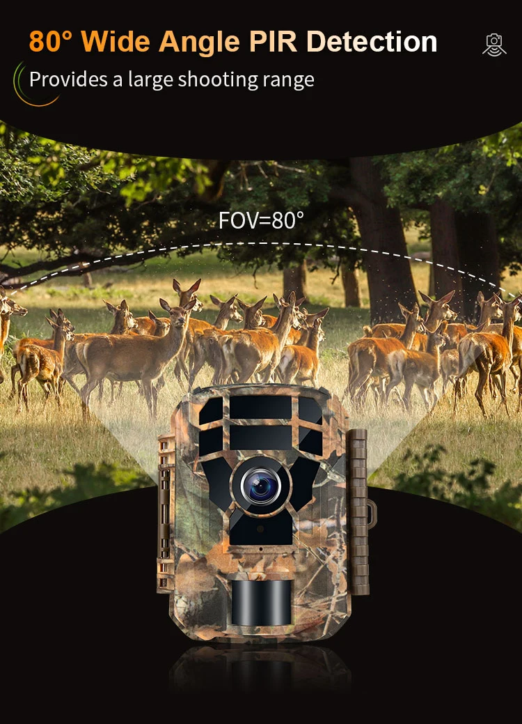 Hunting Camera 24MP 1080P Night Version Trail Infrared Wild Camera Trap 0.4s Trigger Hunt Cameras for Wildlife Monitoring Action