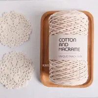 KNOTITUDE 3mm Cotton Macrame Cord 130m a Roll Hand knitting yarn Hand Crochet yarn Bag crochet yarn 100% high quality cotton 1