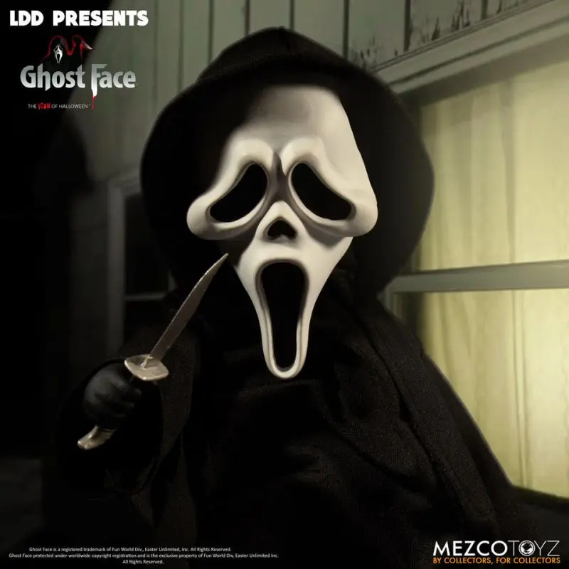 

Original MEZCO LDD PRESENTS Ghost Face Living Dead Dolls Horror Film Model Collection 10" Dolls Action Figure Collector's Gift