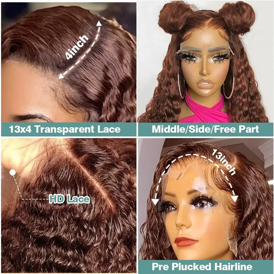 Human Hair Wigs HD 13x6 Deep Curly Lace Front Wig 30 34 Inch Lace Frontal Human Hair Human Hair Wigs
