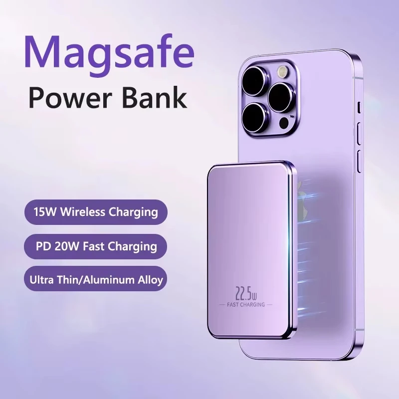M&W HY-V5 22.5W Magnetic Wireless Charger MacSafe power bank for iPhone 15 14 13 12 Pro Max Xiaomi Samsung 6