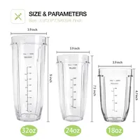 Tasse de mélangeur pour presse-agrumes Ninja, ensemble de tasses de grande capacité de 24oz/32oz, pièces de rechange pour mélangeurs 3