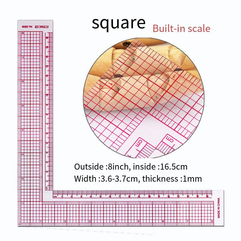 Métal L-carré en forme de règle courbe de couture mesure d