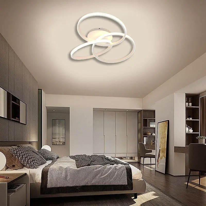 Modern LED Ceiling Light Minimalist Acrylic Shamrock Three Ring Indoor Lamp Living Room Bedroom Dining Rooms Illumination Lustre