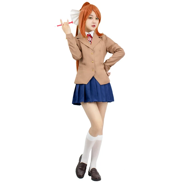 Anime Doki Doki Literatura Clube Sayori Cosplay Monika Yuri Natsuki Cosplay  Escola Menina Mulheres Uniforme - AliExpress