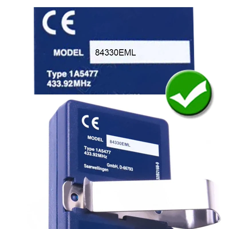 For MotorLift 84330EML 84333EML 84335EML 84330E 84333E 84335E 8747EML Gate Remote Control 433.92MHz Garage Door Opener 2