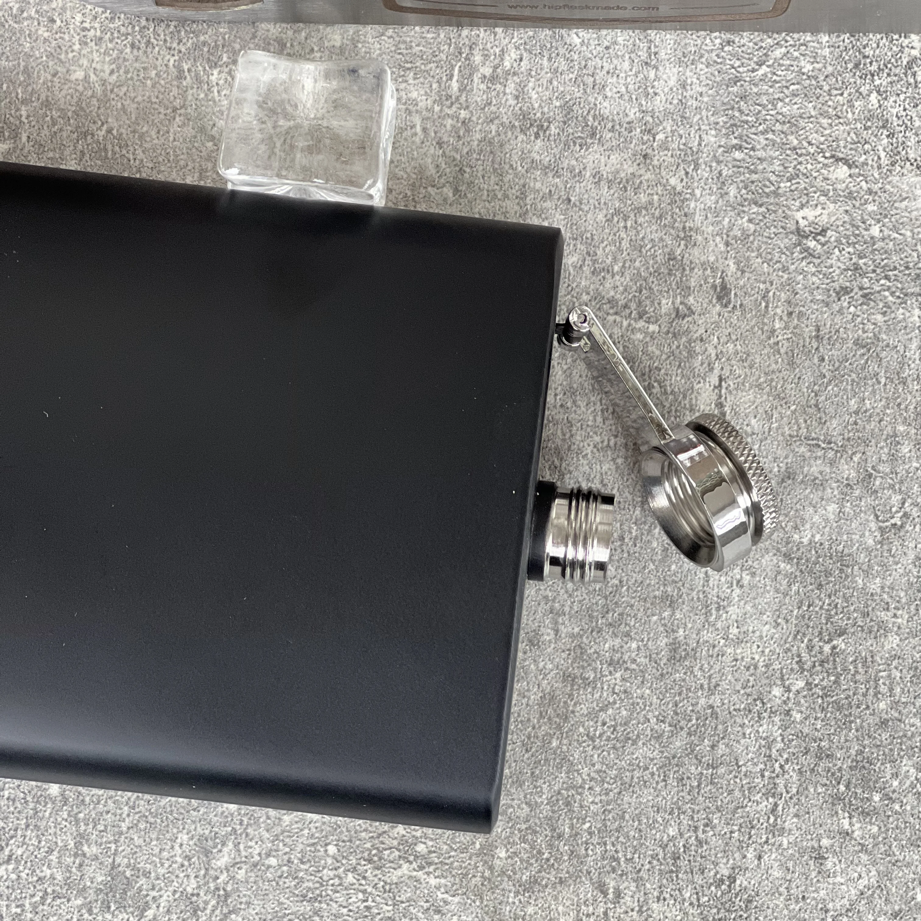 Description Picture 6 of item12 oz Matt Black 18/8   stainless steel Hip Flask with free funnel , Food degree