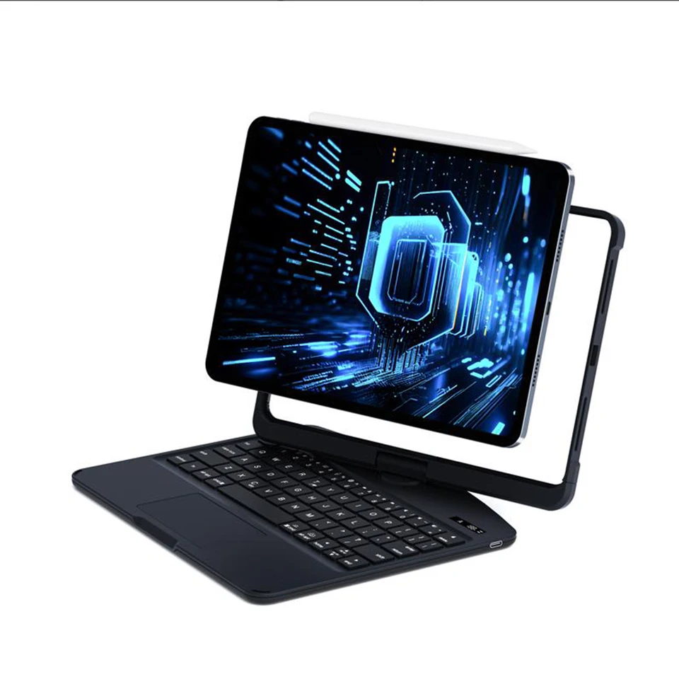 360 Degree Rotating Touchpad Keyboard Case for iPad