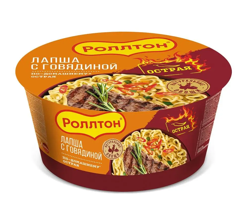 Упаковка 24 пачки Лапша Роллтон